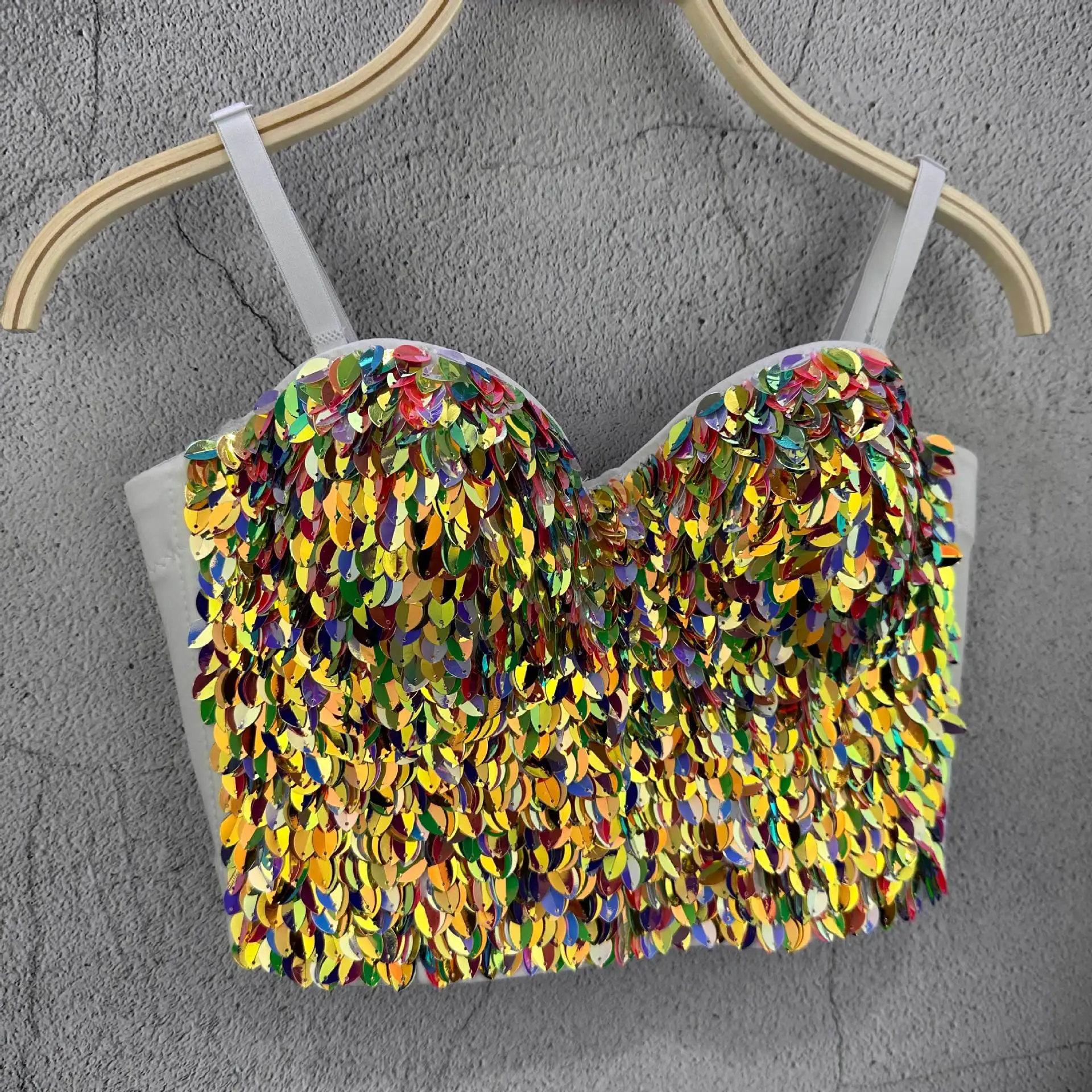 J779 Прямая поставка, красивая одежда CAMIS, сексуальный бюстгальтер без бретелек с пайетками, милые топы с эффектом памяти, нижнее белье, праздничное платье принцессы