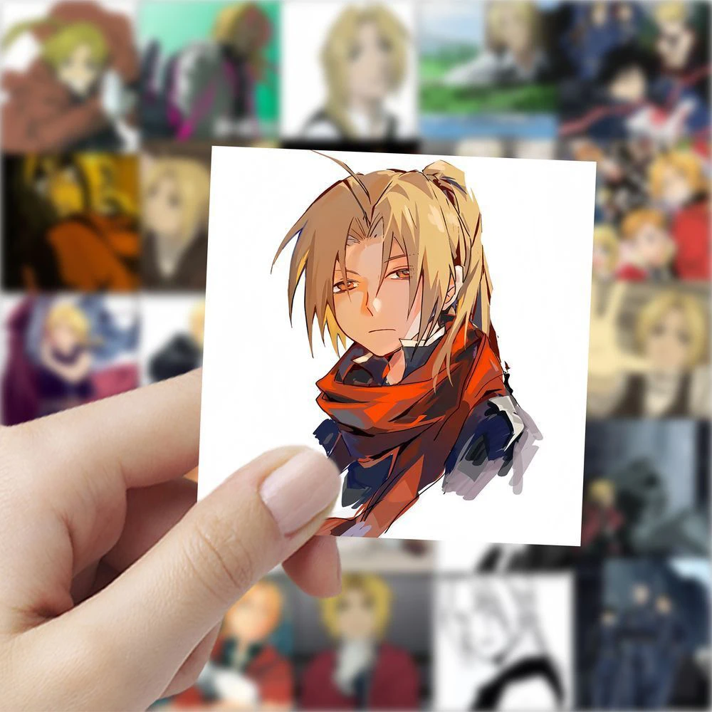 10/30/59 Uds. Pegatinas de Anime Edward Elric Fullmetal Alchemist pegatina de dibujos animados portátil monopatín maleta teléfono personajes calcomanías