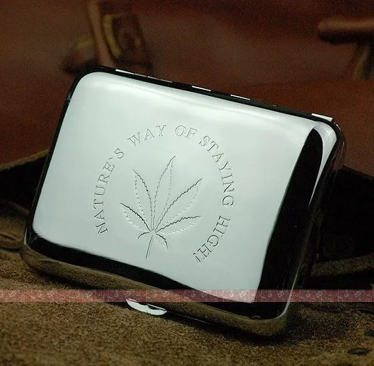 

High quality Metal Cigarette Case Holder Silver (hold 16 cigarettes) cigarette box SQ320