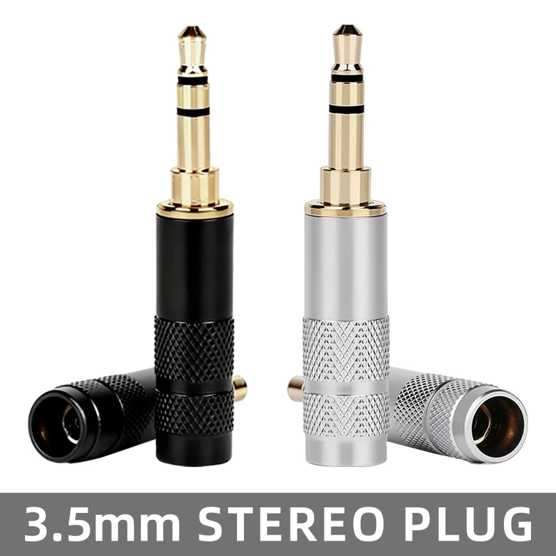 3.5mm Stereo Plug 3.5mm Stereo Jack 3 Pole Male Plug Audio Connector for DIY Headset Earphone