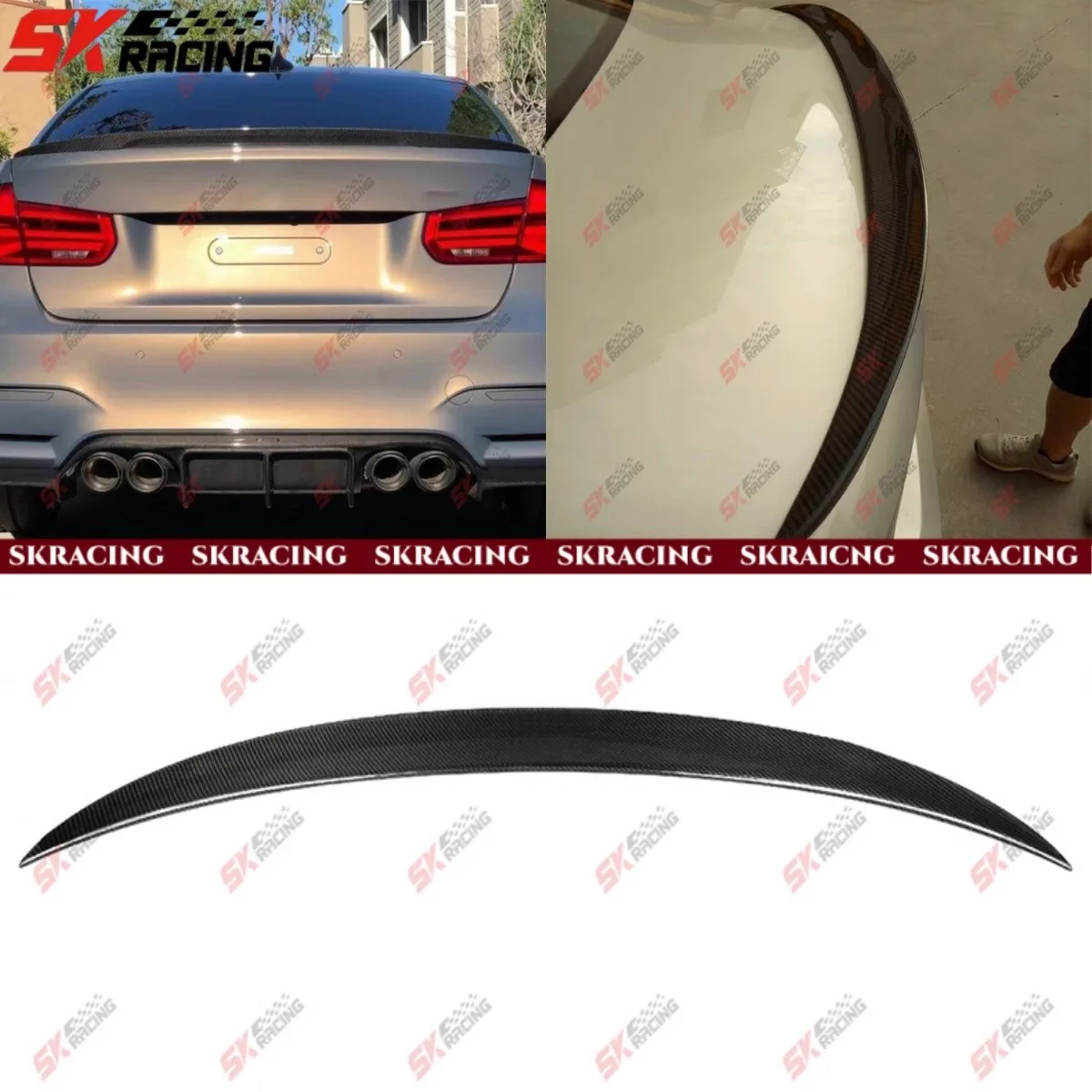 

Carbon Fiber/Glossy Black Rear Spoiler Wing For BMW F30 320i 328i 340i 2013-2018
