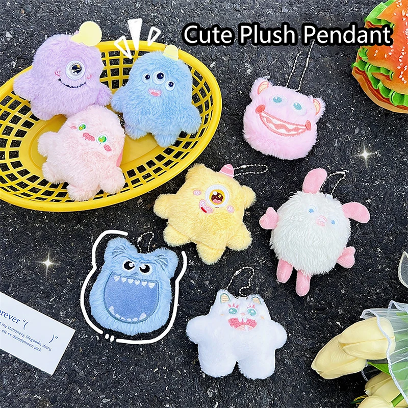 Stuffed Animal Plush Keychain Creative Cartoon Super Cute Doll Little Monster Girl Funny Toy Pendant Bag Pendant Key Ring Gifts