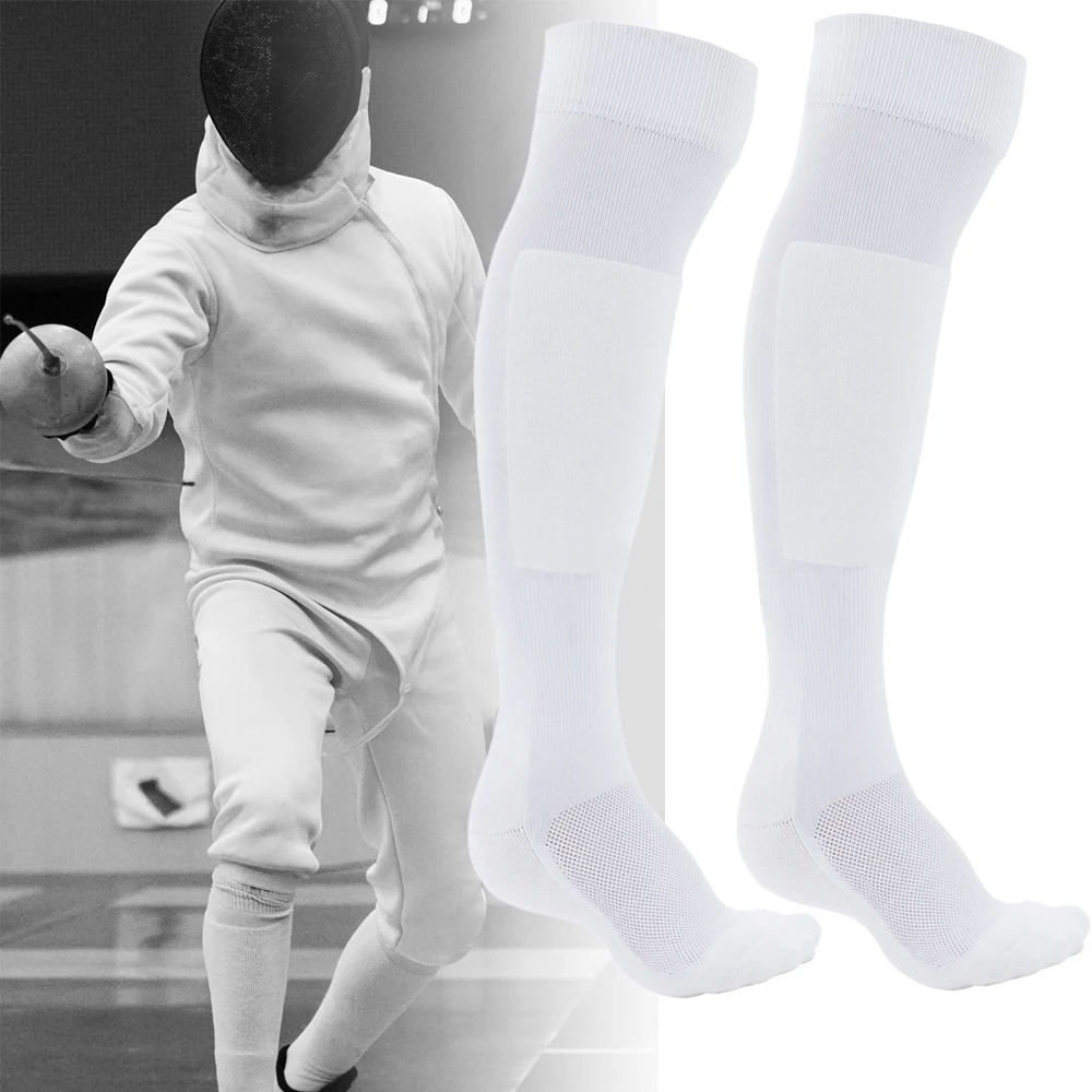 1 Pasang Kaus Kaki Anggar, Foil Saber & Epee, Anak-anak & Remaja Dewasa, Di Atas Lutut, Penyerap Kelembapan, Dapat Dihirup