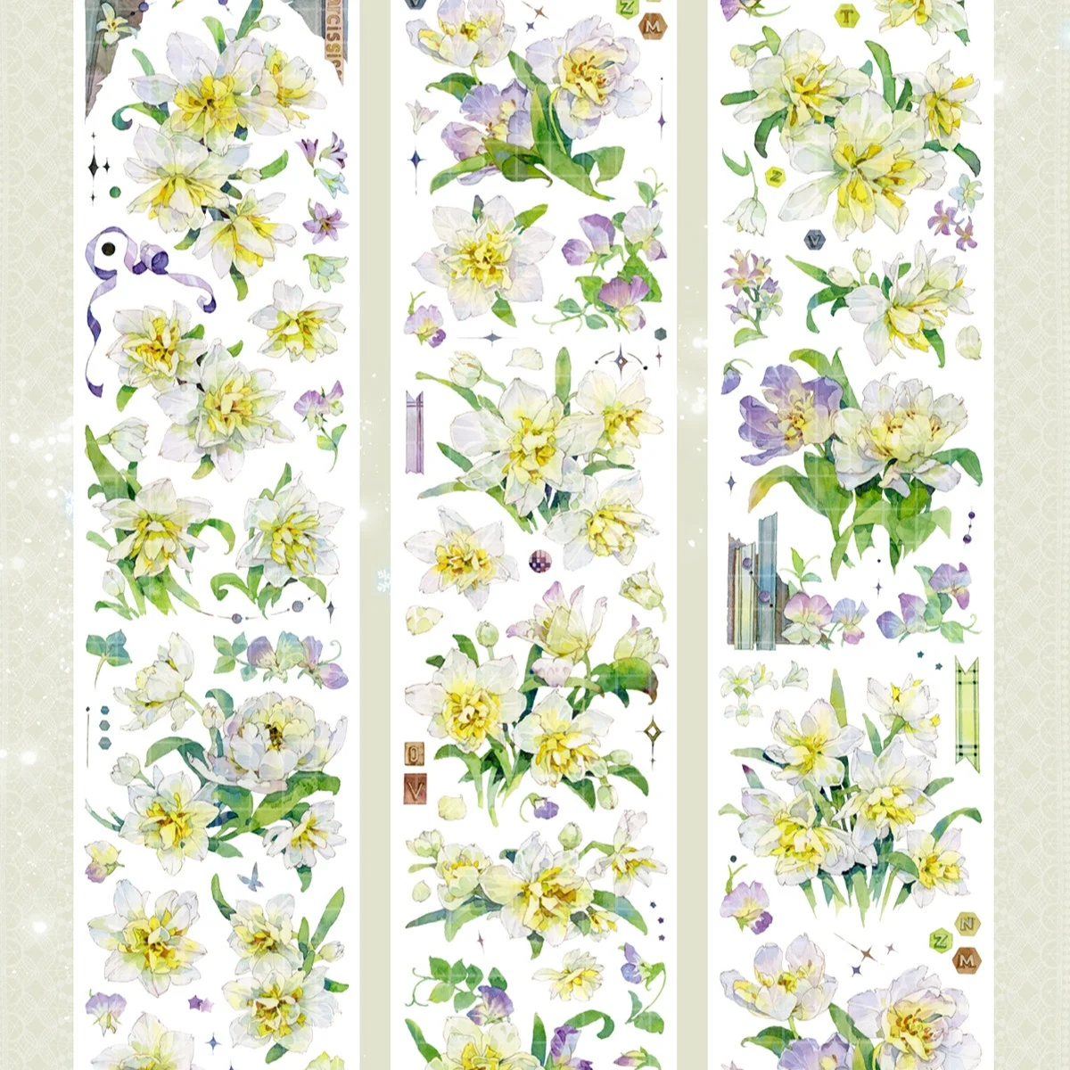 

Die Cut Shiny Washi PET Tape Miko Jade Exquisite DIY Scrapbooking Planner Junk Journal Card Making Resin Shaker Crafts