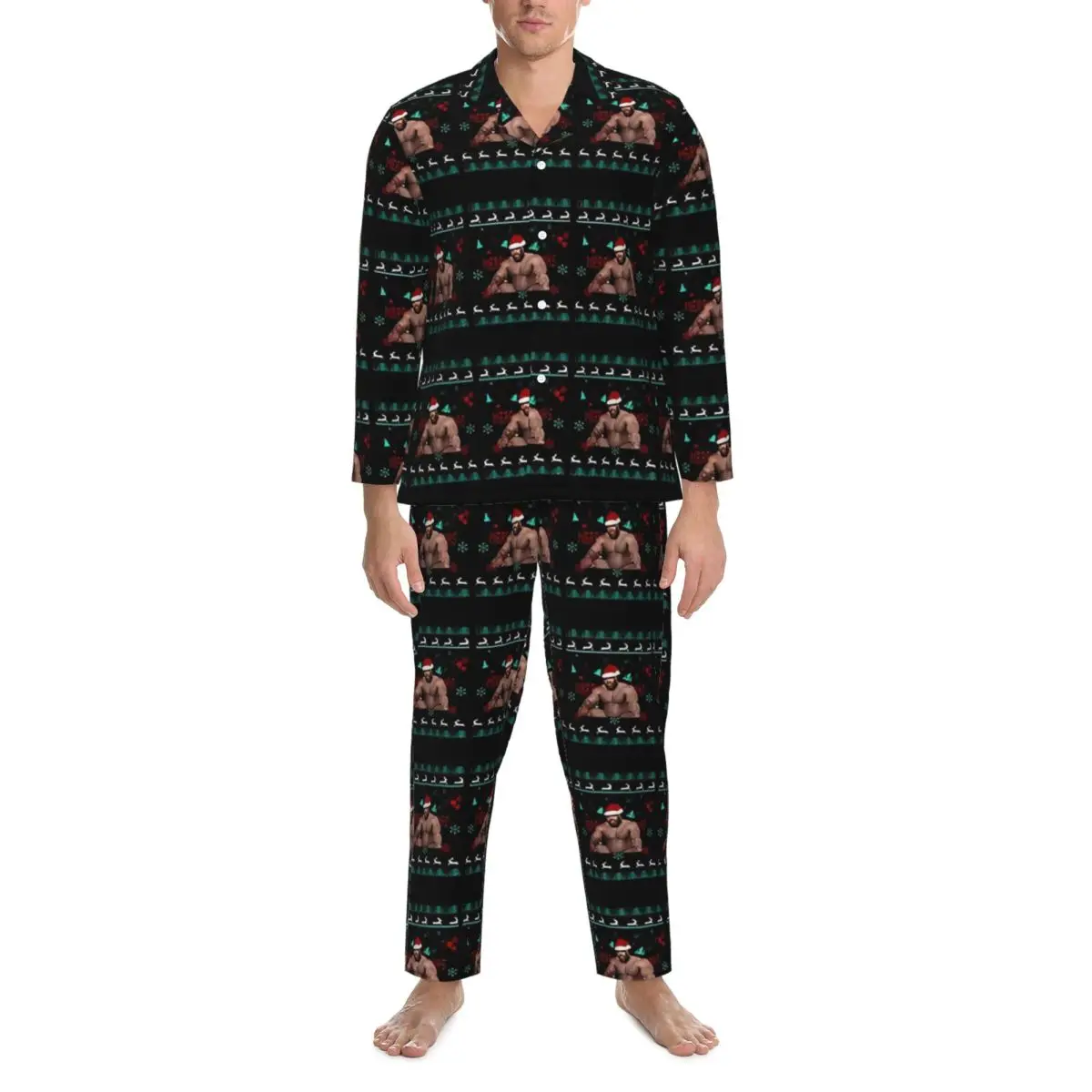 Barry Wood Christmas Pajama Sets Autumn Comfortable Bedroom Sleepwear Unisex 2 Pieces Casual Oversized Custom Home Suit Present