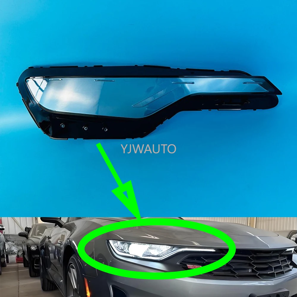 لشروليه كامارو 2023 2024 2025 كشافات غطاء سيارة عدسة المصباح الأمامي الزجاج استبدال الجبهة عاكس الضوء عدسة قذيفة السيارة