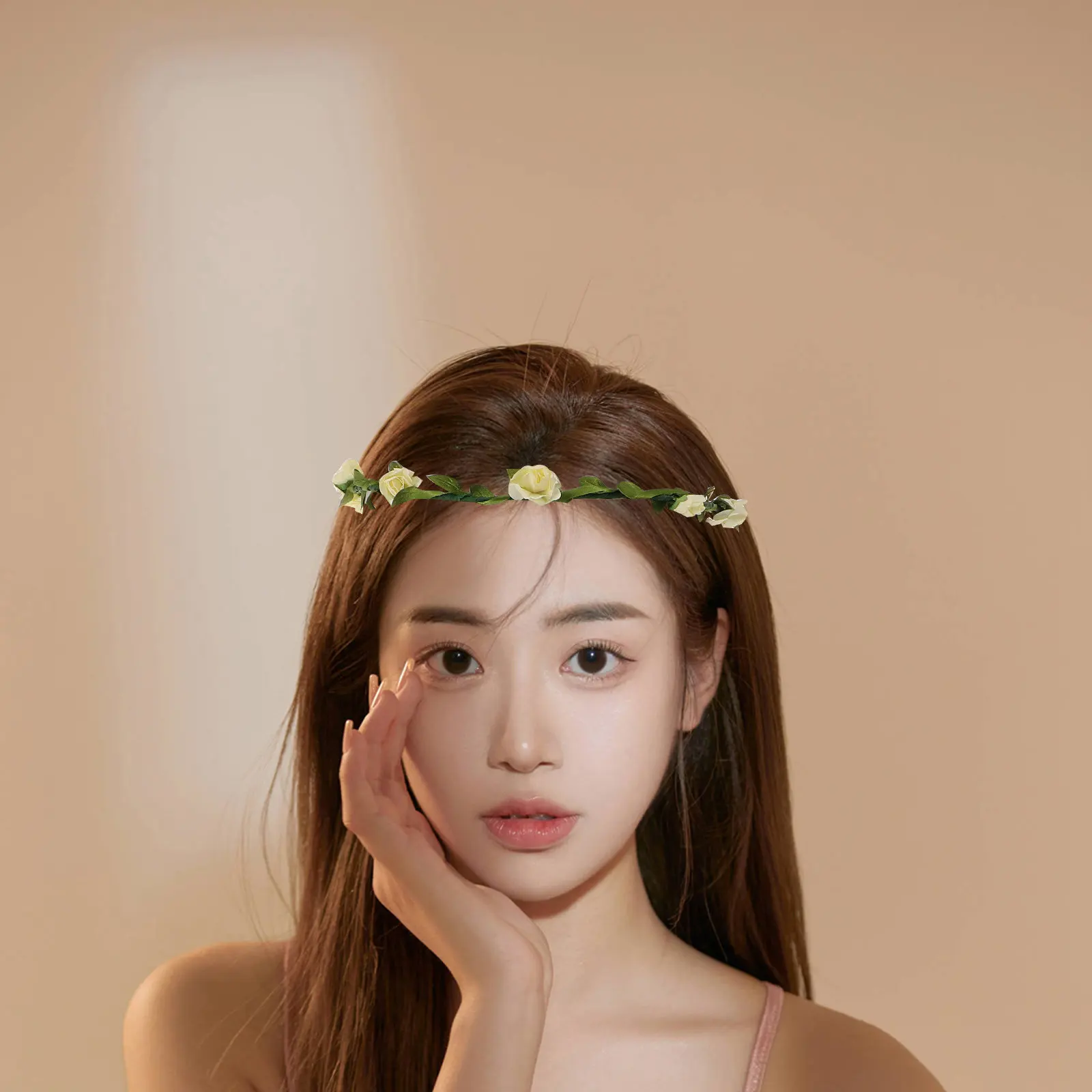Flower Garland Headbands Handcrafted Floral Crown Hair Accessory Sweet Romantic Style Photo Prop for Birthday Party Beach