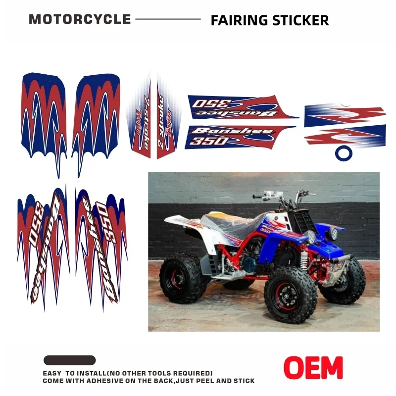 Kit for 2010 Yamaha Banshee 350 Motorcycle Whole Car Fairing Sticker Decals