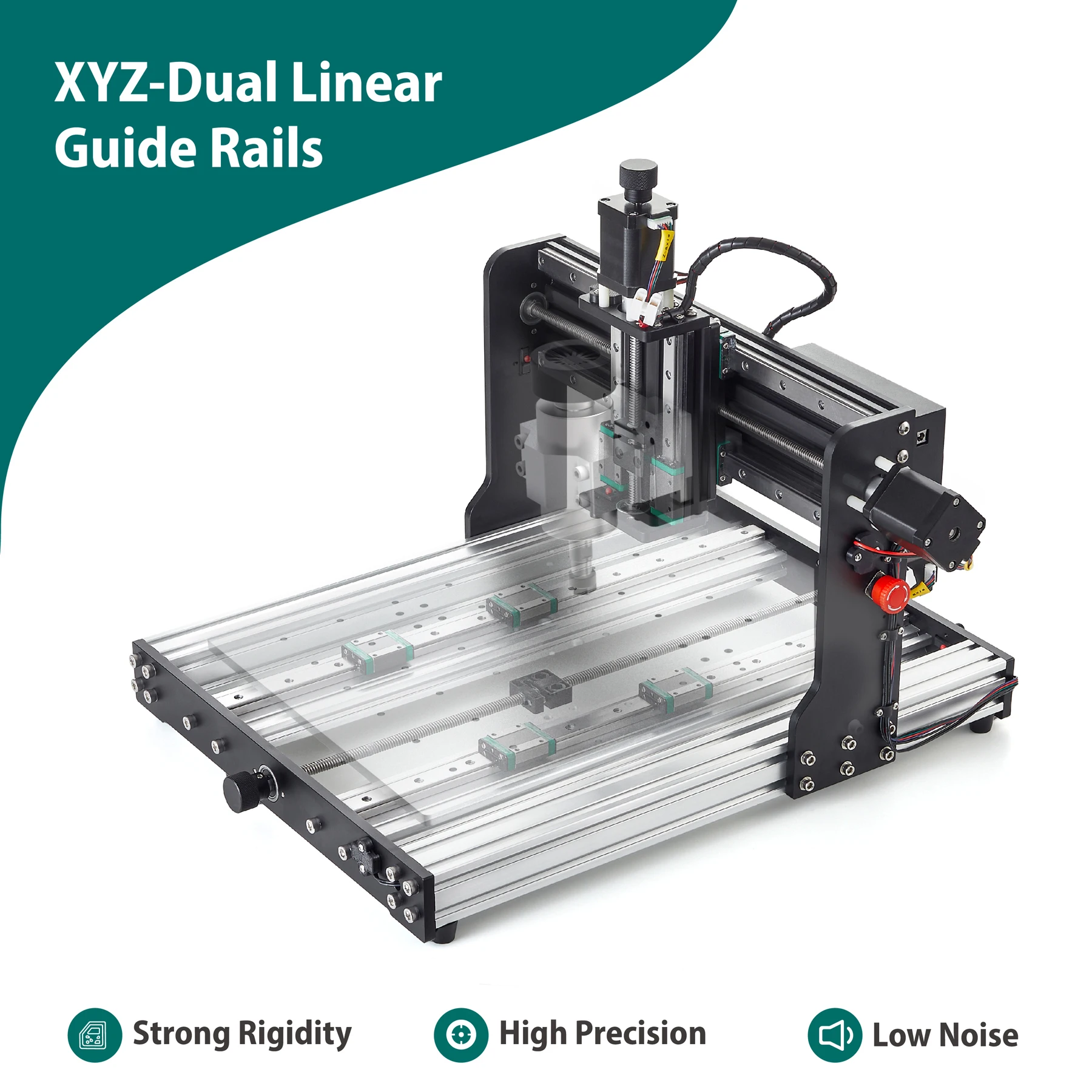 AnoleX CNC Router 3030-Evo Pro with Φ65mm Spindle Clamp, All-Metal XYZ Axis Dual Steel Linear Guides with 300W Spindle