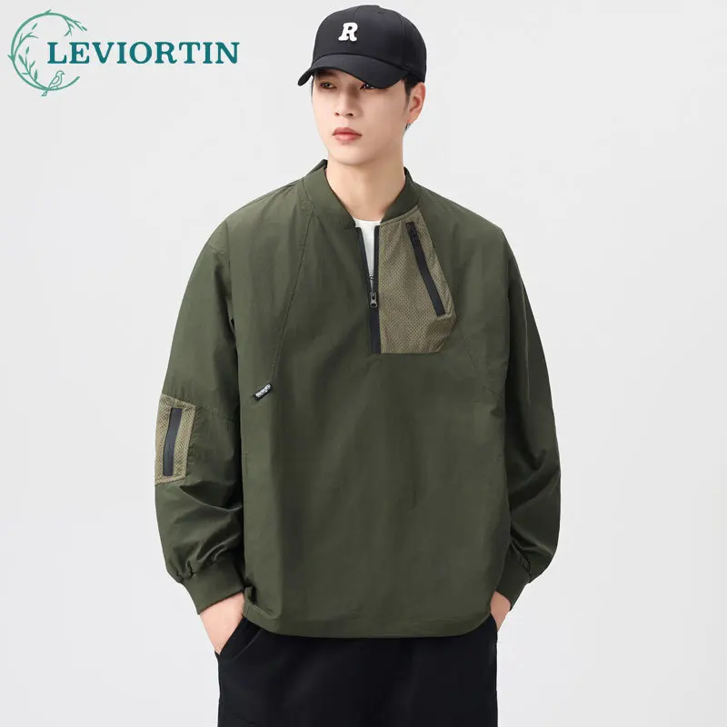 

Мужской японский пуловер в стиле ретро, горная уличная куртка с планкой на полумолнии, свободная рабочая одежда, верхняя куртка с длинными рукавами