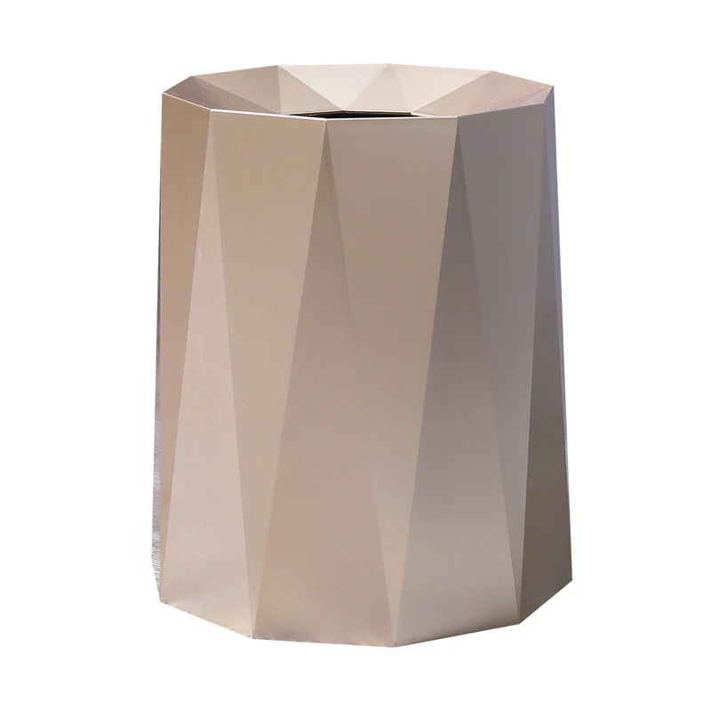 Creative Light Luxury Trash Can PP Material Solid Color Living Room Bedroom Bathroom Office Without Cover Household Paper Basket