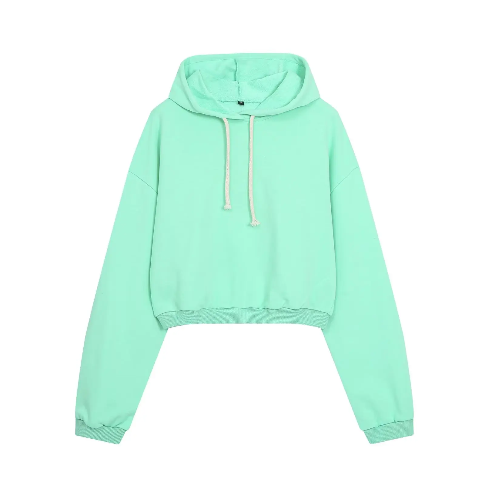 BSAY 2026 Damen Crop-Hoodie und Weitbein-Hosen-Set, Langarm-Kapuzenpullover mit Kordelzug, Elastische Taille, Lässiges Zweiteiler-Outfit – Detail 4