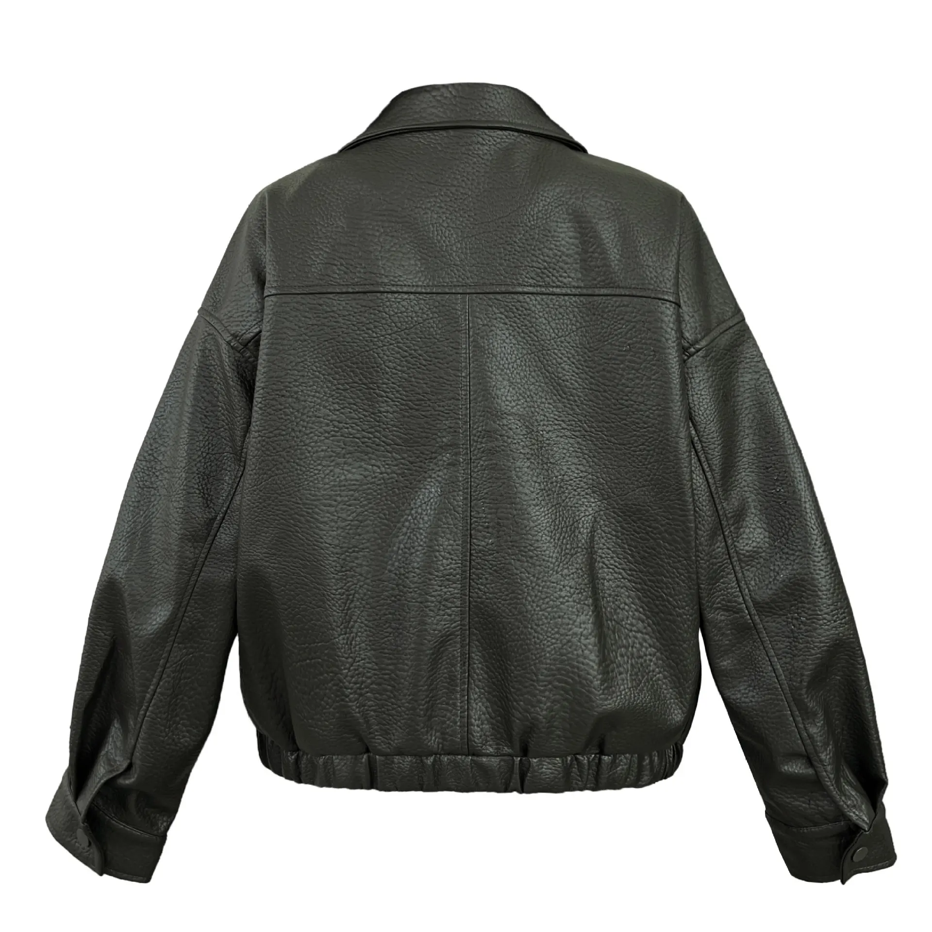 เสื้อแจ็คเก็ตหนังมอเตอร์ไซค์แบบลำลองมีซิปสำหรับผู้หญิง แขนยาว รุ่นใหม่ ฤดูใบไม้ร่วง 2025