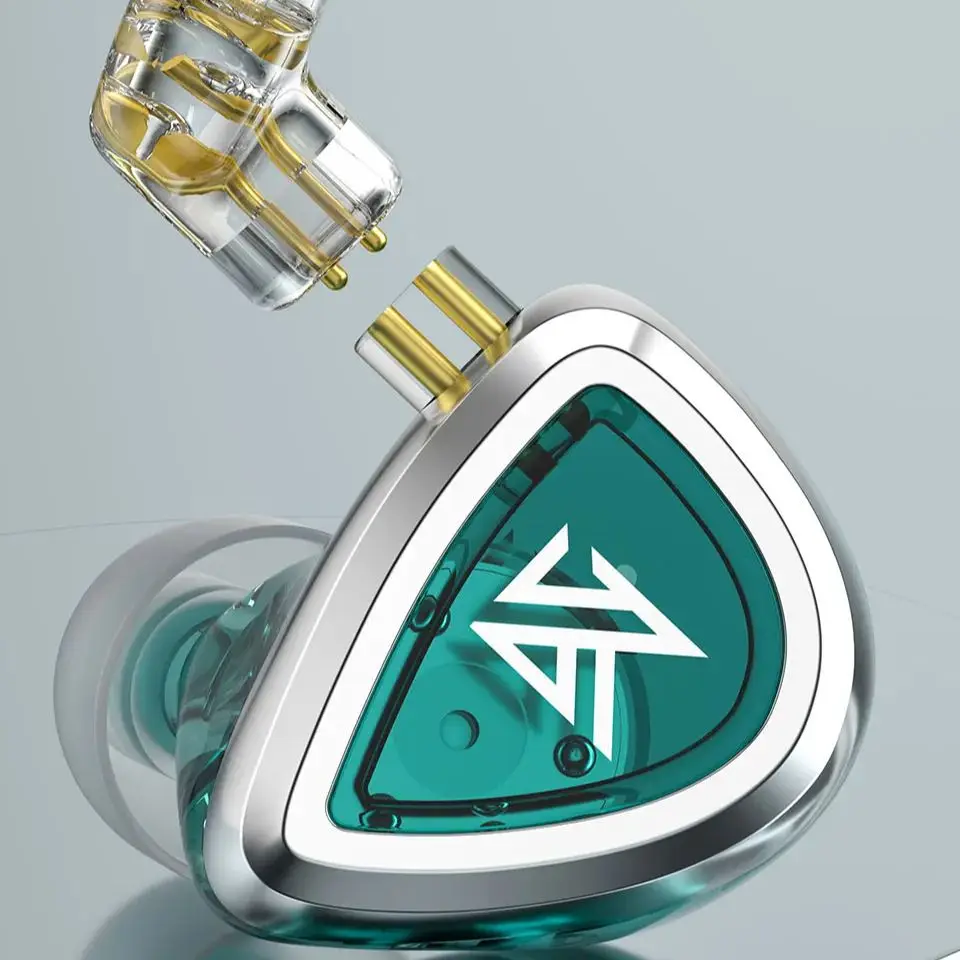 سماعات أذن KZ EDA Dynamic Driver HiFi داخل الأذن باس/متوسط/عالية التردد ثلاثة سماعات سلكية للضبط مع كابل ترقية سماعة رأس IEM