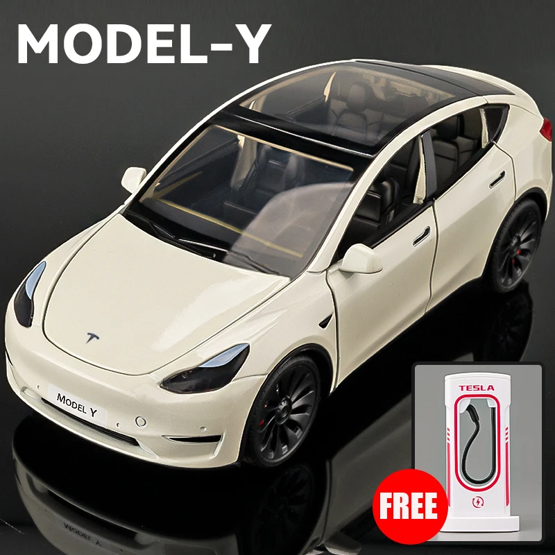 MINI AUTO 1:24 Simulation TESLA MODEL Y SUV Alloy Cars Toy Diecasts Vehicles Metal Model Car Decoration For Kids Gift Boy Toy