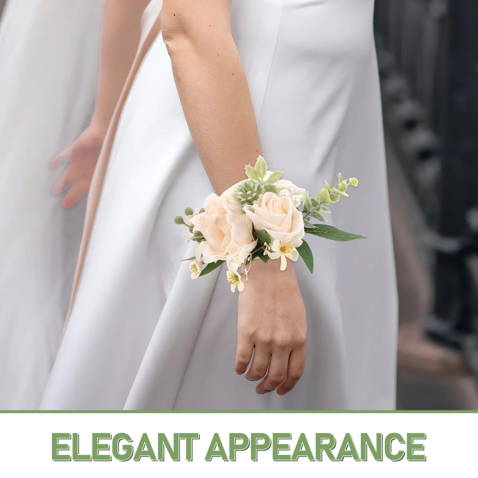 ارتفع المعصم الصدار أنيقة زهرة الحرير الاصطناعي السوار سوار الزفاف اليد زهرة للعروس وصيفات الشرف حفلة موسيقية الديكور