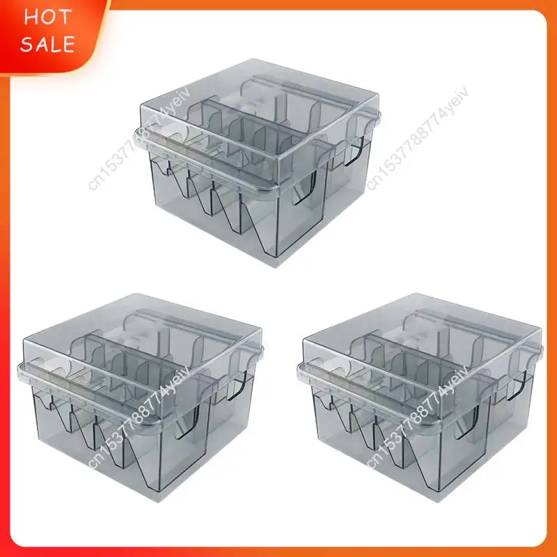 3x caixa de armazenamento base grade para 8 pçs máquina cortar cabelo aparador limite pente guia ferramenta barbeiro para wahl guia pentes a62x