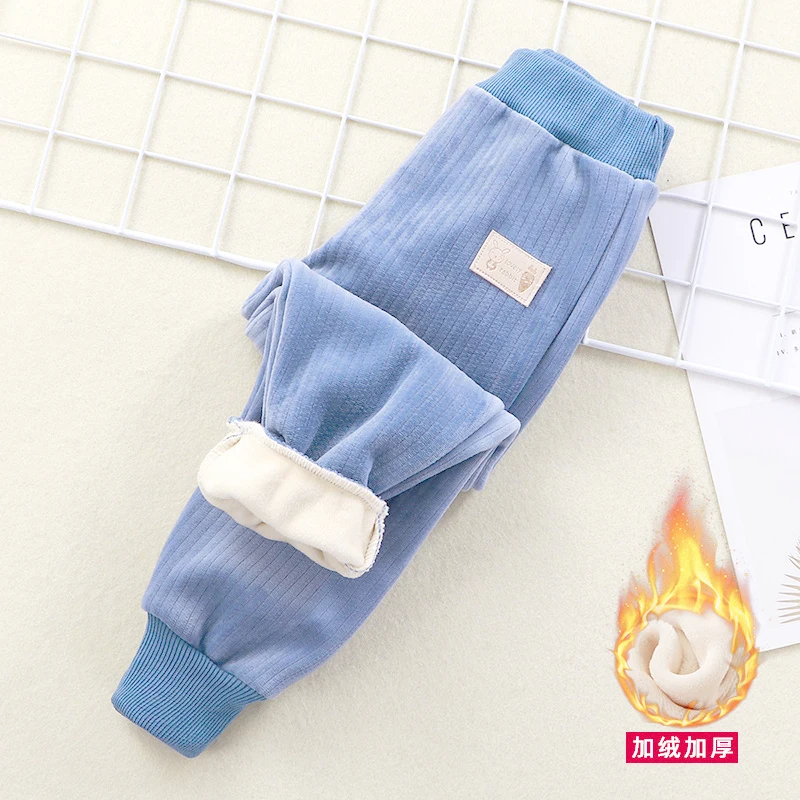 1-7T Kids Pants Children's Sports Pants Boys Girls Long Velvet Pants Autumn Cotton Corduroy Winter Thick Casual Warm Trousers 6