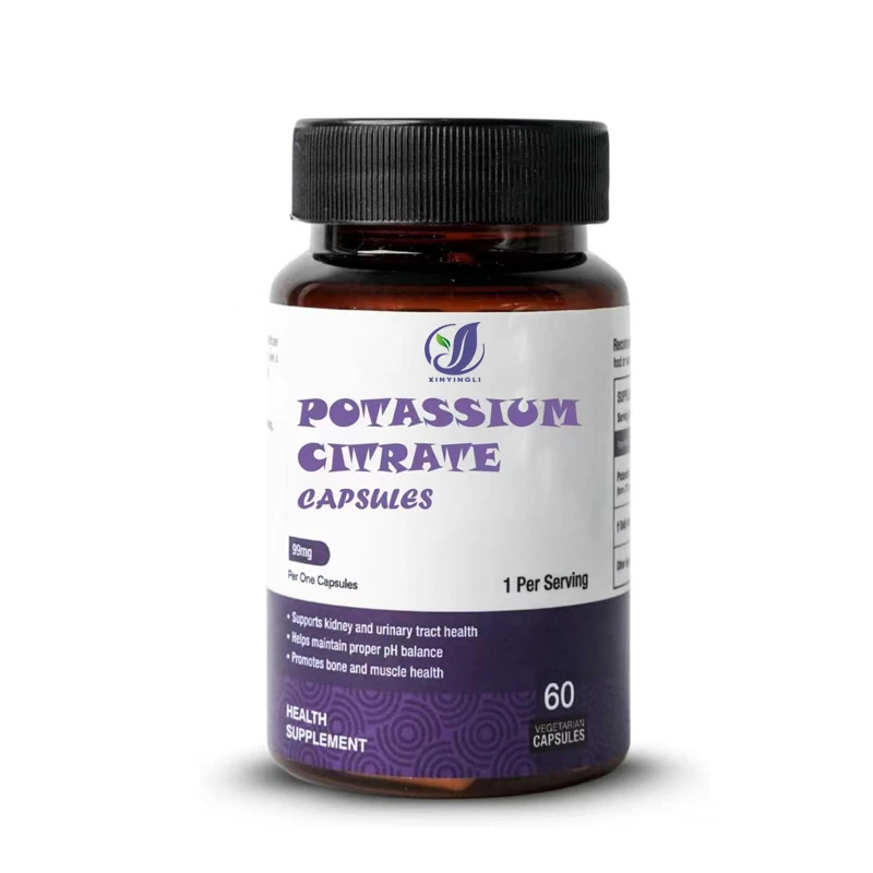Potassium Citrate Supplement 99mg, Bone and Muscle Support, Potassium Supports Electrolyte Balance, 60 Capsules