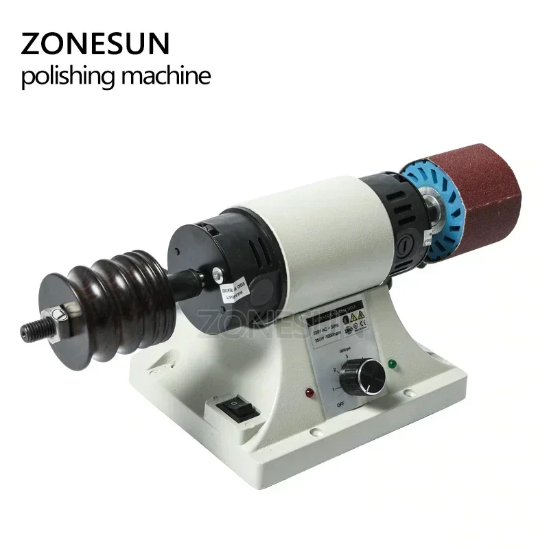 Zonesun máquina de polimento de couro curtido vegetal mini desktop borda de couro máquina moagem ferramenta polimento polidor lateral