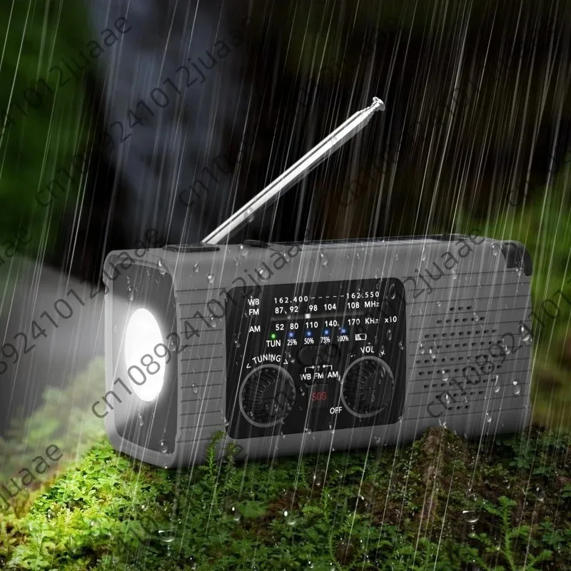 Radio Portable Solar Radio Flashlight Hand Crank Charging Radio Charging Lighting Camping