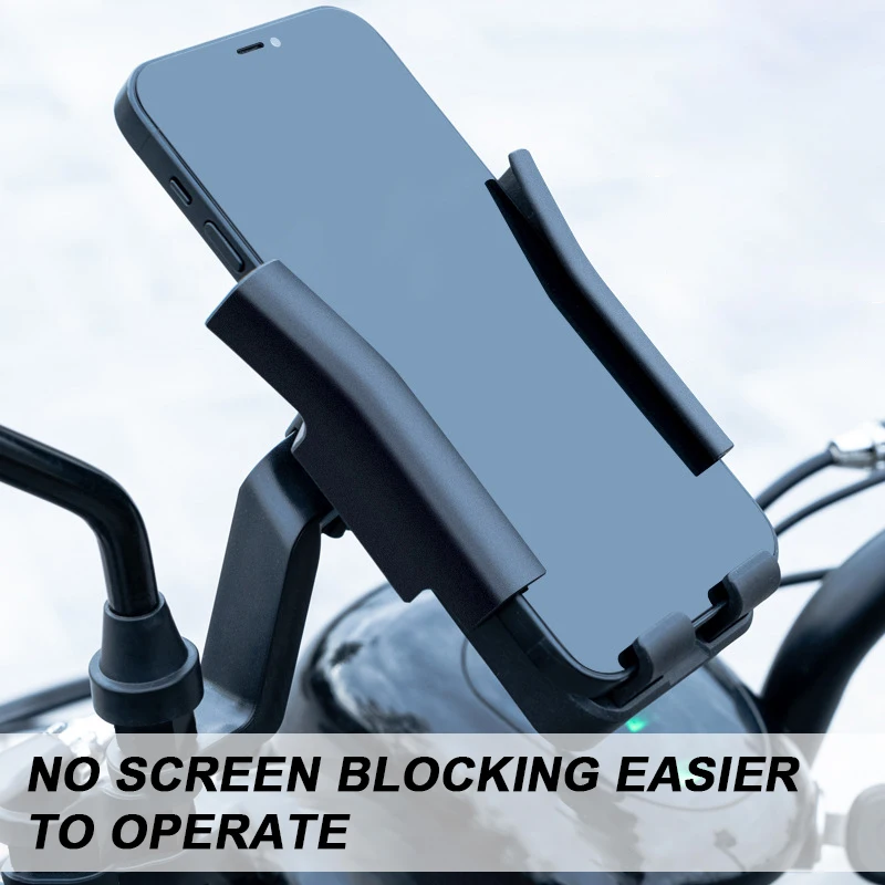 SEAMETAL حامل هاتف دراجة نارية مرآة الرؤية الخلفية حامل جوّال بلاستيكي الدراجات النارية المقود حامل الهاتف المحمول لتحديد المواقع والملاحة حامل كليب