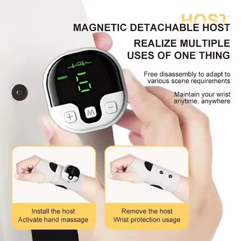 Cordless Wrist Massager - USB Charging Carpal Tunnel Relief Device with Vibration for Tendonitis Pain Therapy