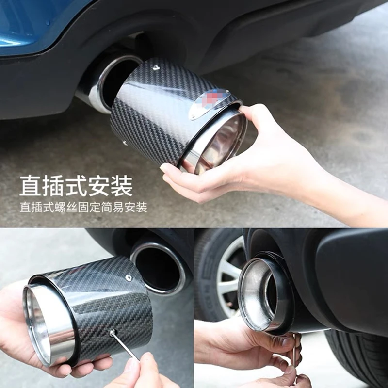 1 Pc Black Pipe Glossy Carbon Fiber Exhaust Tip Muffler Tips Fit For Coope r R 55 R 56 R 57 R 58 R59 R60 R61 F54 F55 F56 F57 F60