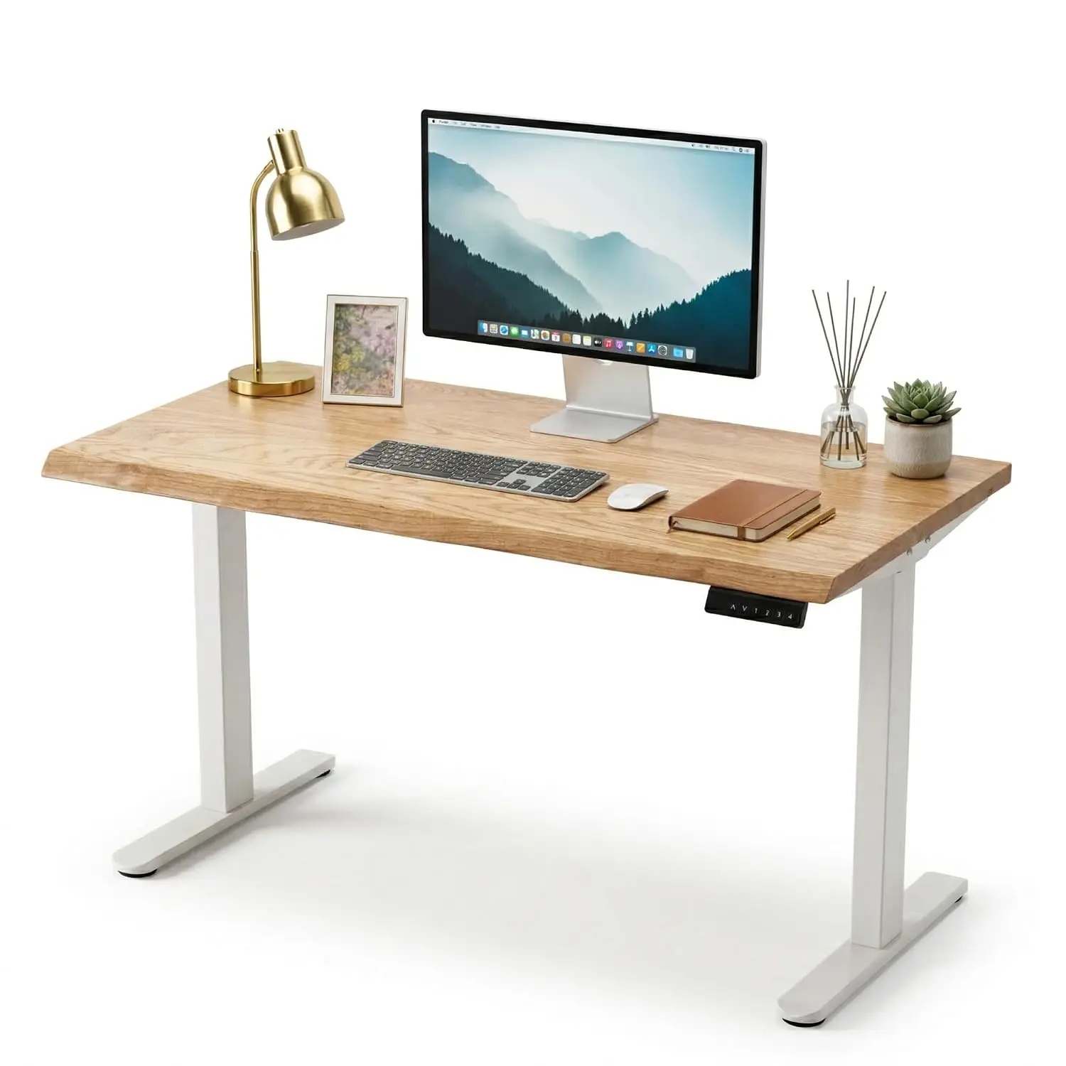 White Oak Solid Wood Standing Desk 60x27, Customized