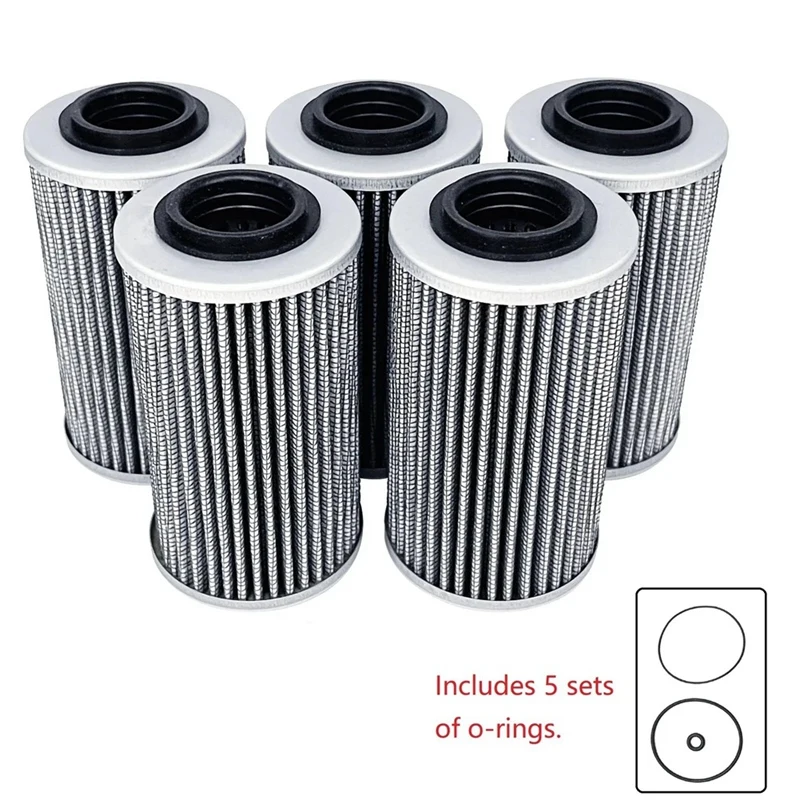 Super Sale 5Pcs 420956744 Oil Filter W/O-Rings for Sea-Doo BRP 130hp 300hp GTI RXT RXP GTX