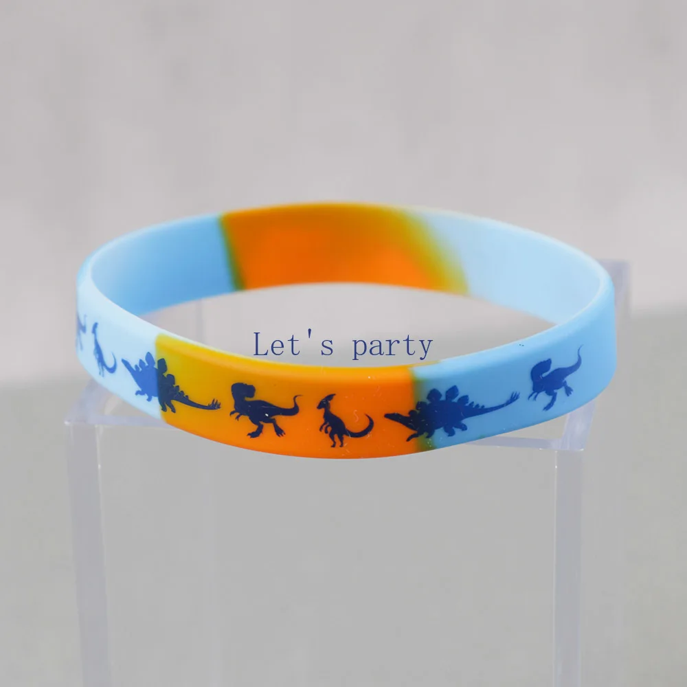 10Pcs Cute Dinosaur Silicone Bracelet Jungle Dino Wristband for Kids Boy Dinosaur Theme  Birthday Party Favors Pinata Fillers