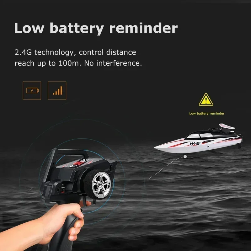 Wl912 Rc Boat 2.4ghz 35km/h Brushless High Speed Racing Boat Model Remote Control Speedboat Children Rc Toys