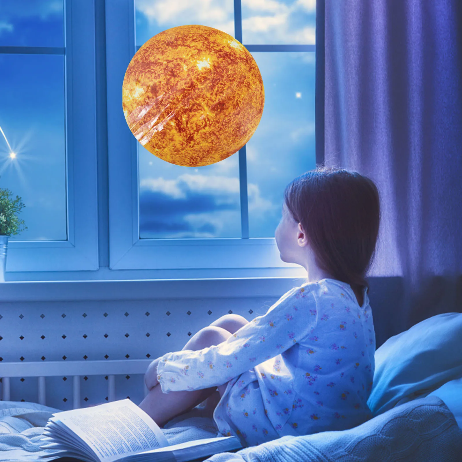 

Luminous Sun Wall Sticker PVC DIY Glow in Dark Removable Wall Decal Living Room Bedroom Indoor Sun Pattern Decoration