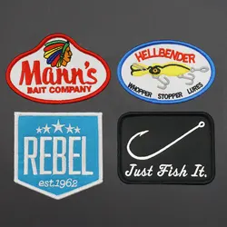 bait badge Embroidered Patches with Hook Backing for Clothes