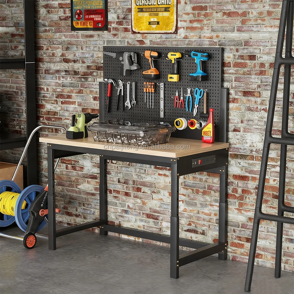 Steel Frame Workbench Adjustable Height Customizable Dimensions Heavy-Duty Mobile 300kg Load Capacity Drawers For Industrial Use