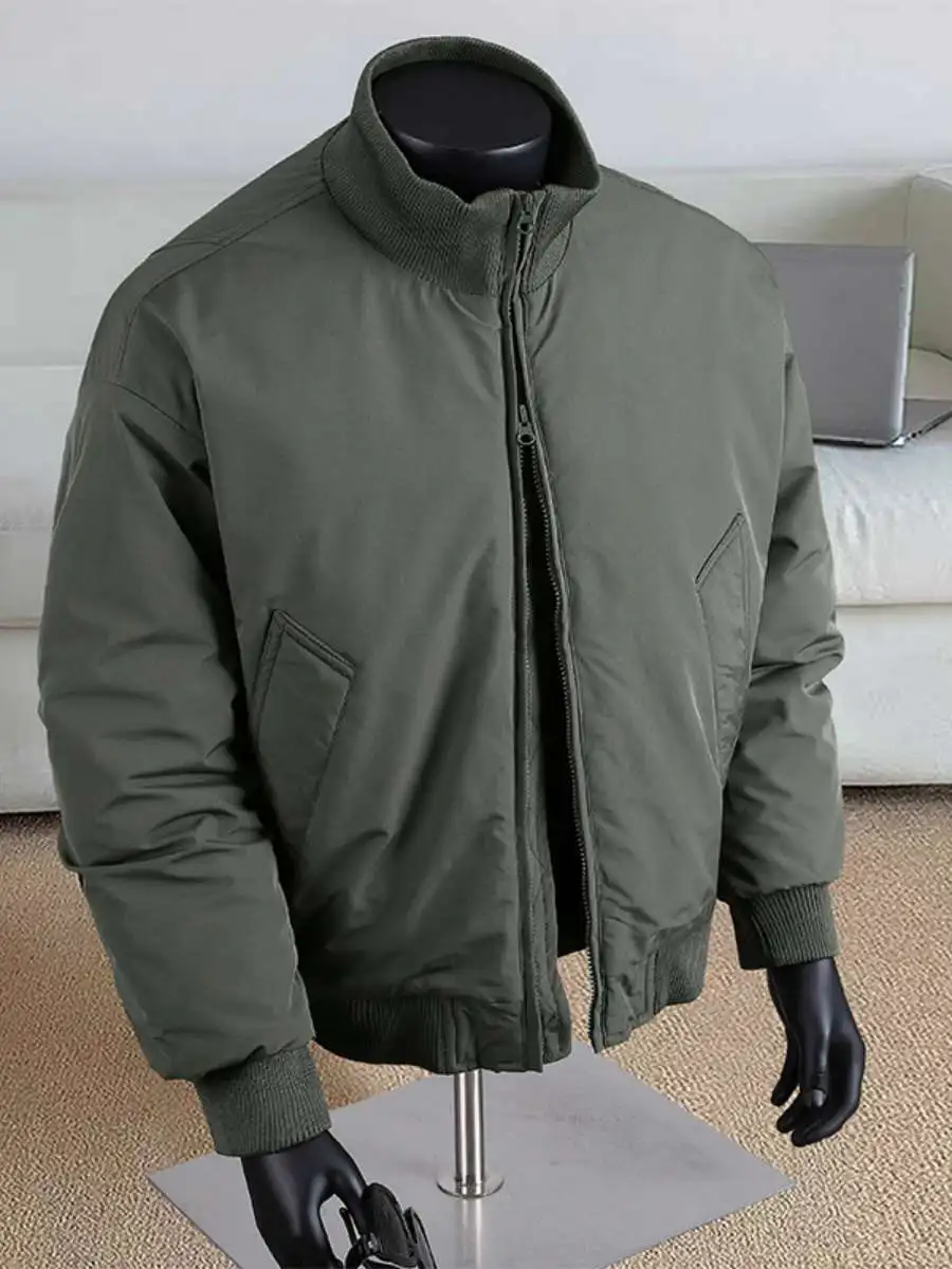 

American Sle High Street ort Flight Jaet Cotton Baseball Coat Men's Stand Collar Thiened Spring Outerwear