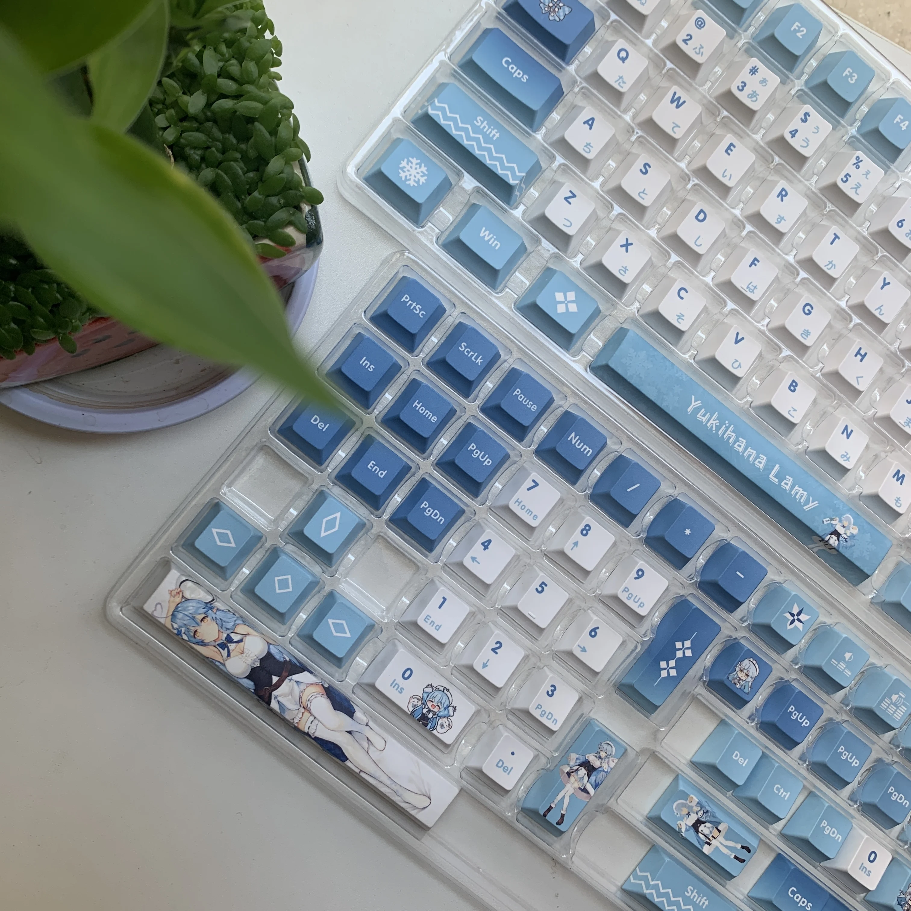 Imagem -04 - Yukihana Lam Key Cap Vtuber Hololive Cover Pbt Dye Sub Cherry mx Cross Axis Switch Teclado Mecânico 132 Teclas