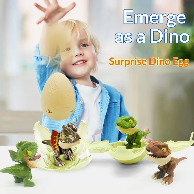 Deformable Dinosaur Egg Blind Box Bite Finger T-Rex Simulation Animal Model Kids Surprise Toy Boys Gift