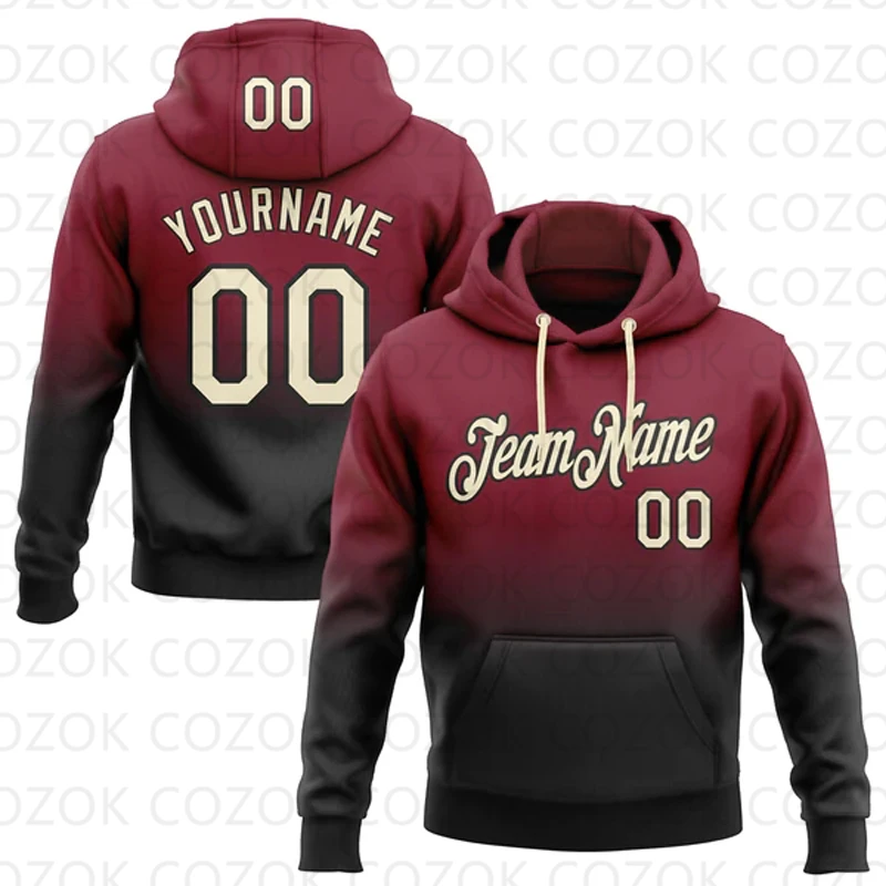 Customized Hoodie Black Color splicing Jersey 3D Printed  Unisex Pullovers Hoodie Casual Sweatshirts