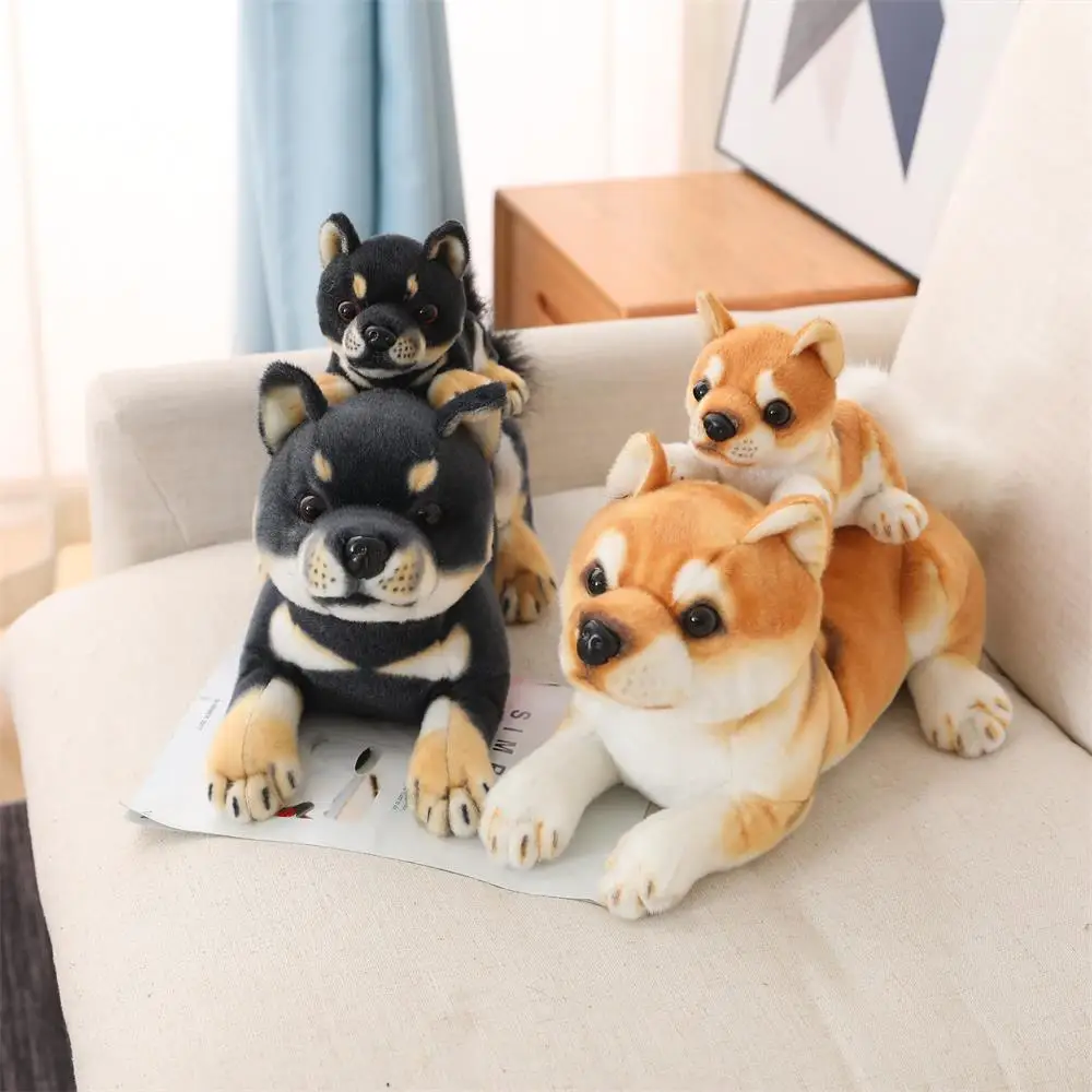 20/35cm 사랑스러운 Shiba Inu 개 봉제 완구 귀여운 앉아 거짓말 강아지 인형 부드러운 동물 장난감 어린이 아기 생일 선물