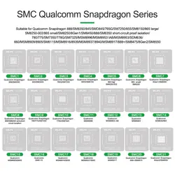 58Pcs/set BGA Reballing Stencil kit for Android CPU EMMC Qualcomm Snapdragon Exynos Hisilicon Kirin RAM Dimensity series