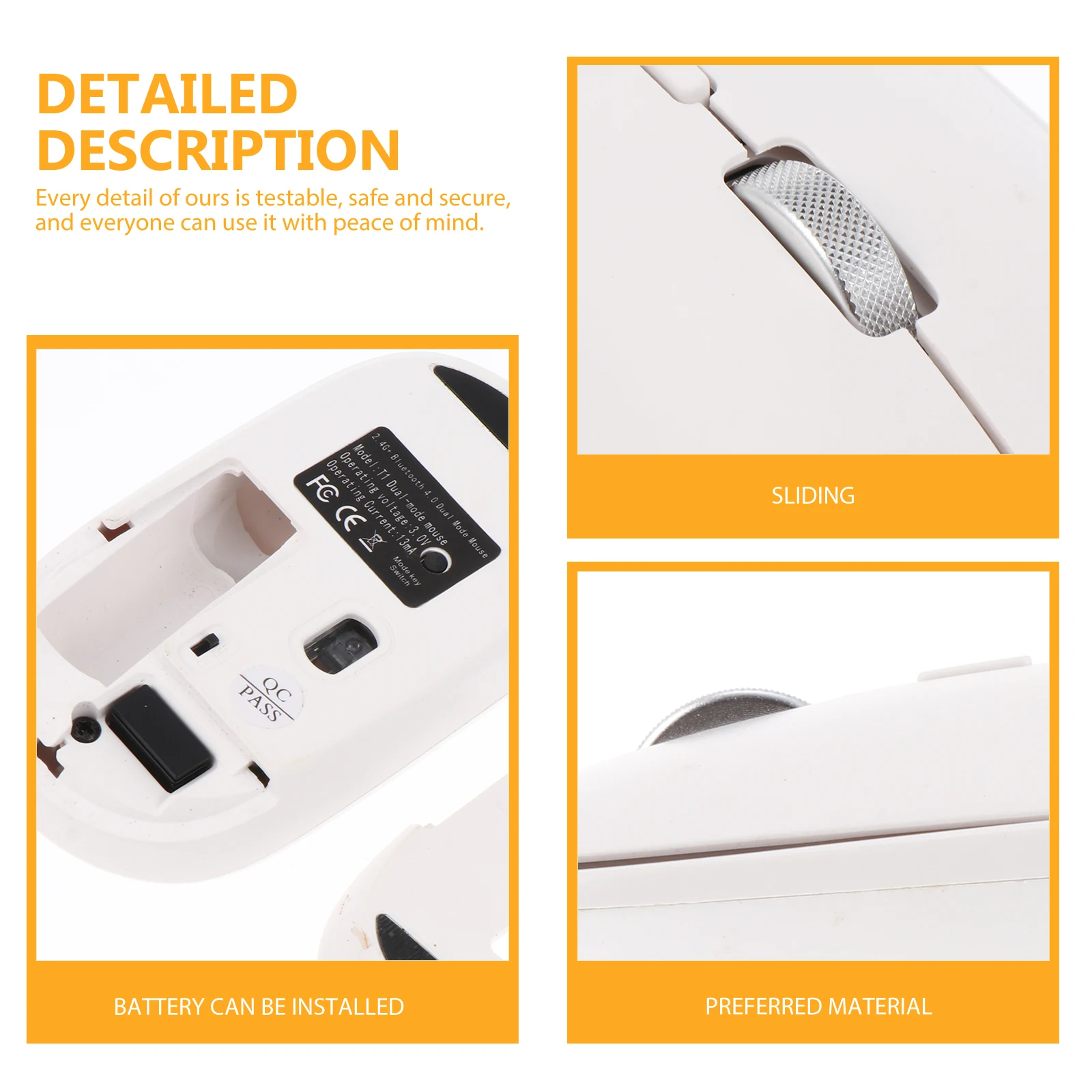 

1Pcs Portable Mute Mouse Wireless Computer Accessory Fine Workmanship Fashionable Creative Appearance