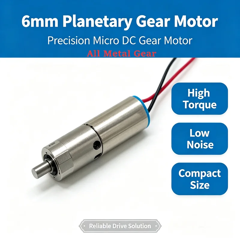 6mm 615 Elektrischer DC Mikro-Hohlbecher-Kernloser Planetengetriebemotor mit Vollmetallgetriebe für VR Mini-Kamera, Medizin, DIY-Roboter