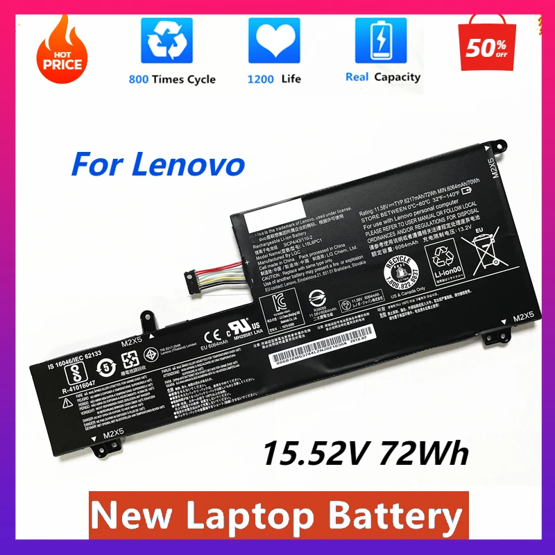 New L16L6PC1 Laptop Battery for Lenovo YOGA 720-15IKB 720-15IKB-80X7 720-15IKB-80X70091GE L16C6PC1 L16M6PC1 72WH