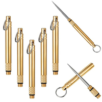Titanium Outdoor Portable Multifunctional Toothpick Bottle Fruit Fork Camping Tool Toothpick Tube Stronger Than Dental Floss
