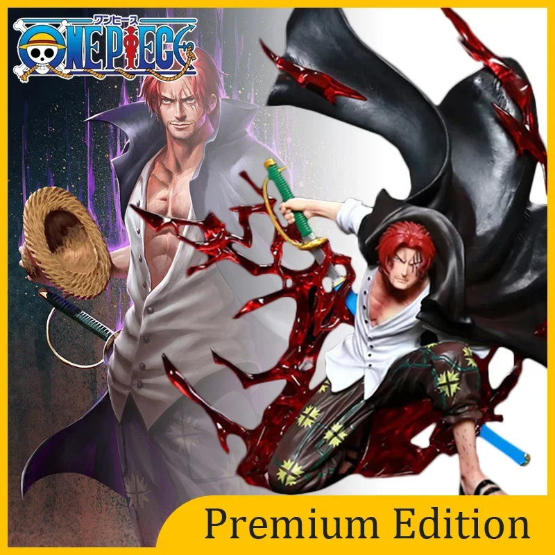 32cm One Piece Red Hair Shanks Anime Figurine GK Four Emperors Manga Statue PVC Action Figure Collectible Model Toys Ornaments