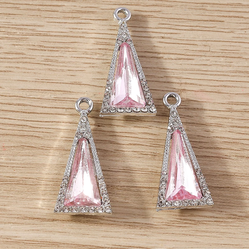 10 stücke 12x28mm elegante Kristall Dreieck Charms Anhänger für Schmuck machen Tropfen Ohrringe Halskette Armbänder DIY Handwerk liefert – Detail 13