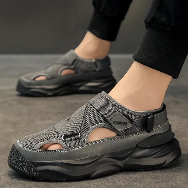 Sandales de plage respirantes et coordonnantes pour hommes, chaussures décontractées de styliste, nouvelle collection 2024