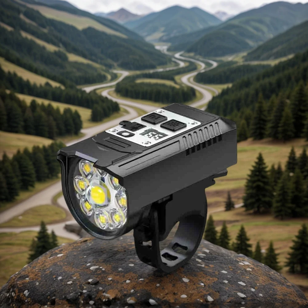 LED Bicycle Front Light High Brightness Bike Flashlight Dual Light Source Bicycle Head Light Bike Safety Lamp for Night Riding