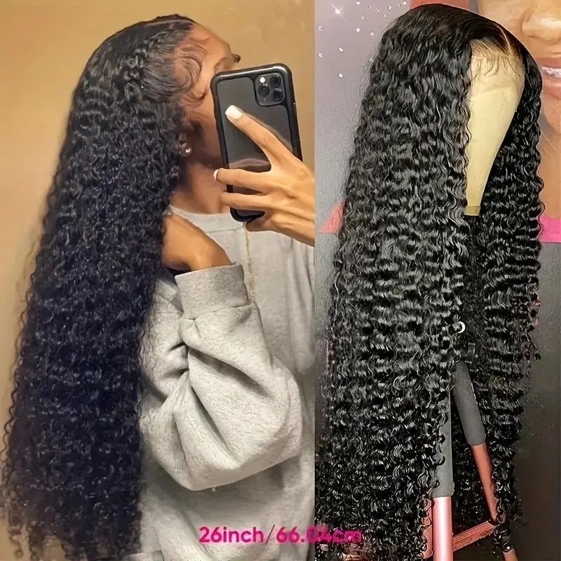 Rosabeauty 13x4 Lace Front Human Hair Wig 13X6 Deep Wave 40 Inch 5X5 Preplucked Glueless 250% Density Ready To Go Curly Wig